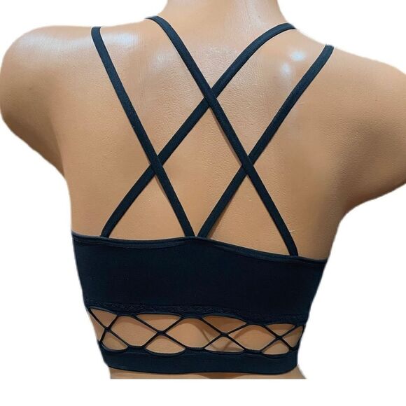 Victoria’s Secret Seamless Unlined Lattice waist bralette bra Black Medium - Picture 2 of 5